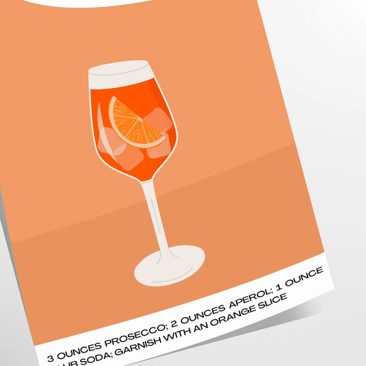 space stunning Cocktail Spritz poster vibrant orange hues sleek black backdrop wall art unique gift artwork touch sophistication room decor unframed selections