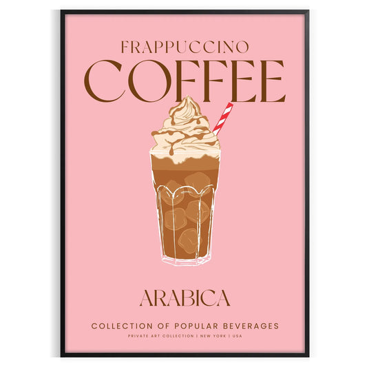 space stunning Frappuccino Coffee Cocktail poster rich brown green hues wall art stylish touch decor gift lovers cozy vibe home unframed format
