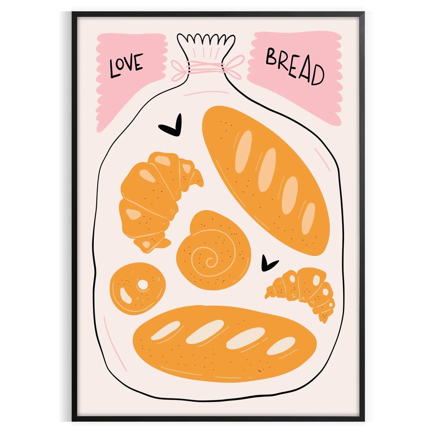 kitchen Love Bread poster captivating addition black green tones stunning wall art passion baking ideal gift charming artwork preference