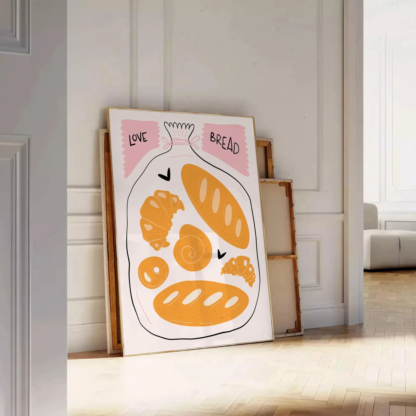 kitchen Love Bread poster captivating addition black green tones stunning wall art passion baking ideal gift charming artwork preference