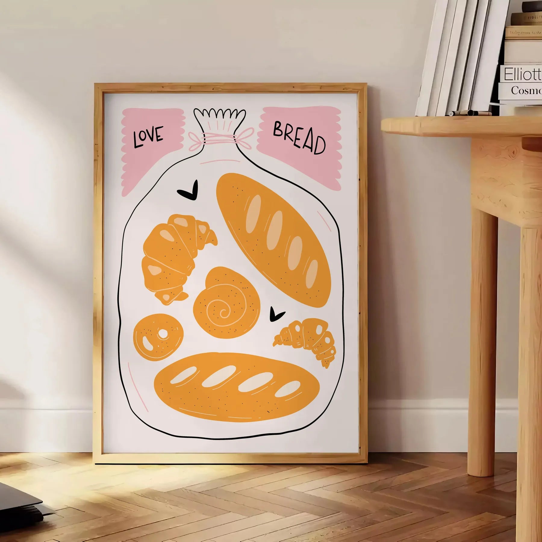 kitchen Love Bread poster captivating addition black green tones stunning wall art passion baking ideal gift charming artwork preference