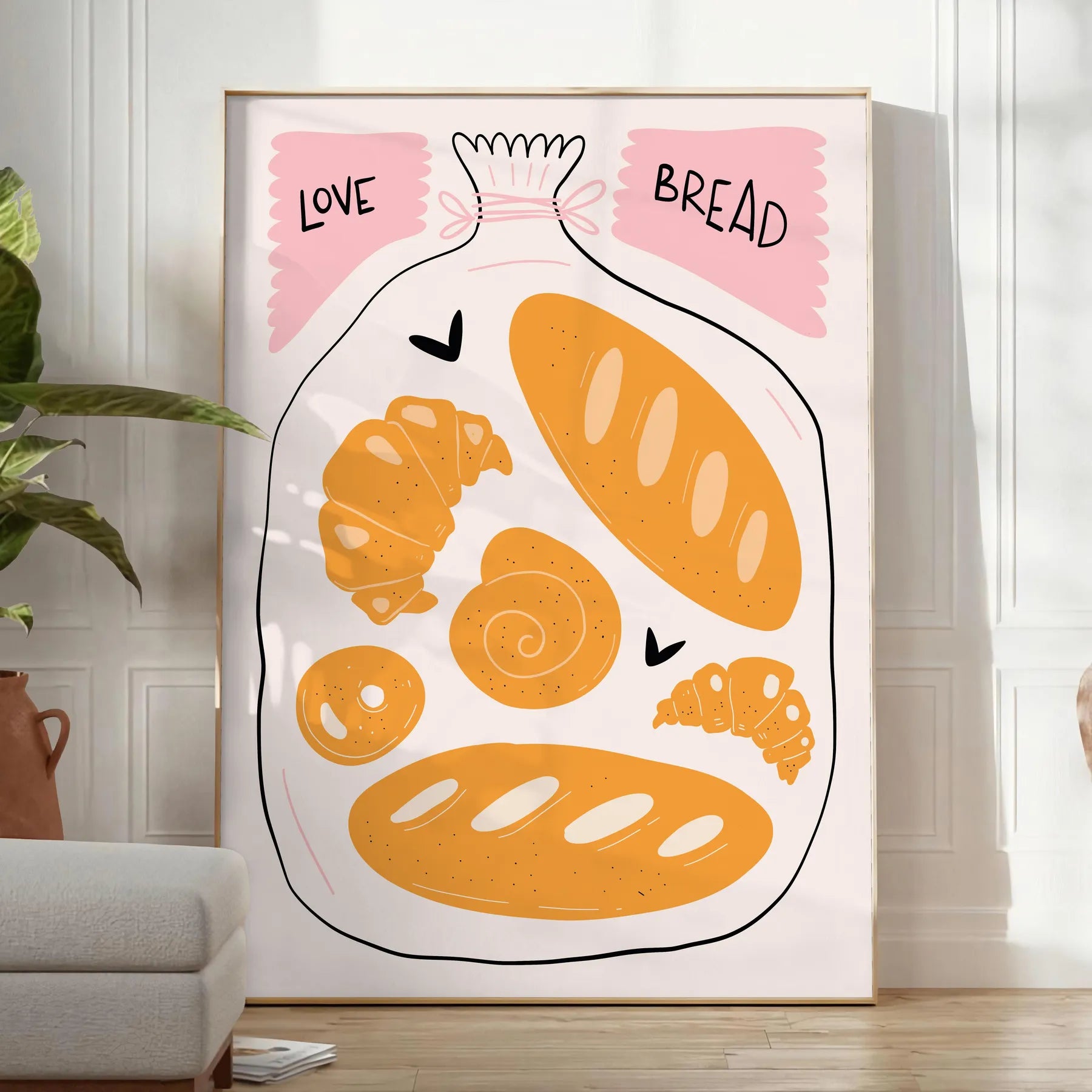 kitchen Love Bread poster captivating addition black green tones stunning wall art passion baking ideal gift charming artwork preference